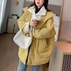 Mock Two-piece Padded Button-up Coat