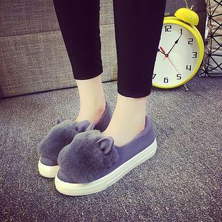 Faux Fur Trim Platform Sneakers