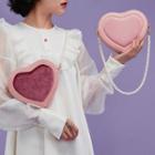 Heart-shaped Faux Leather Crossbody Bag