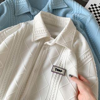 Embossed Applique Shirt Jacket