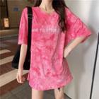 Tie-dyed Lettering Short-sleeve T-shirt