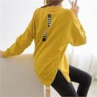 Zip-side Lettering-back Sweatshirt