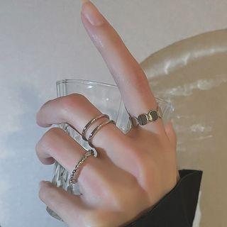 Set Of 3: Alloy Ring Set Of 3 - Ring - Silver - One Size