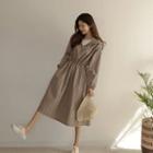 Drawstring Long Windbreaker Hoodie Dress