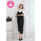 Spaghetti-strap Asymmetric-hem Long Dress