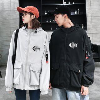 Couple Matching Animal Print Hooded Jacket