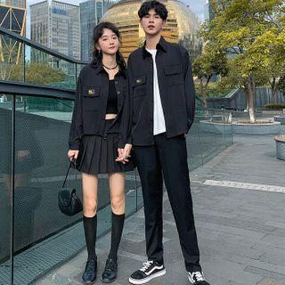 Couple Matching Shirt / A-line Skirt / Pants / Striped Neck Tie