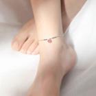 925 Sterling Silver Bead Anklet As Shown In Figure - One Size