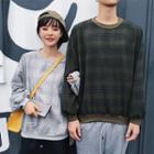 Couple Matching Plaid Long-sleeve Sweatshirt