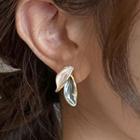 Leaf Ear Stud 1 Pc - Gold & Silver - One Size