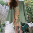 Plain Blazer / Floral Print Skirt / Camisole Top