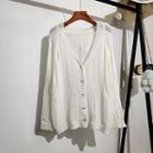 Loose-fit Cut-out Knit Cardigan
