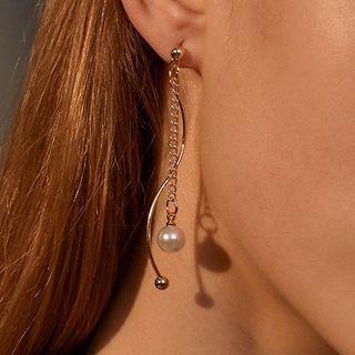 Faux Pearl Drop Earring 1 Pair - 01kc-dz-461 - Gold - One Size