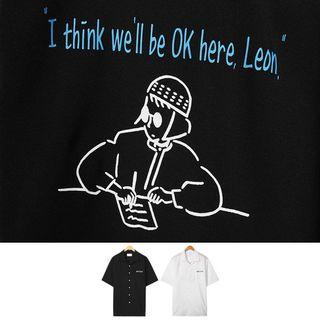 Leon Printed Short-sleeve Boxy Shirt