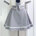 Striped Inset Shorts A-line Skirt