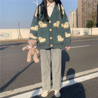 Sheep Cardigan Grayish Blue - One Size
