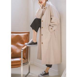Tall Size Raglan-shoulder Long Trench Coat