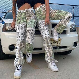 Patterned Straight-leg Pants