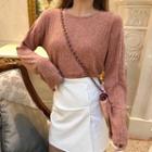 Long-sleeve Rib Knit T-shirt