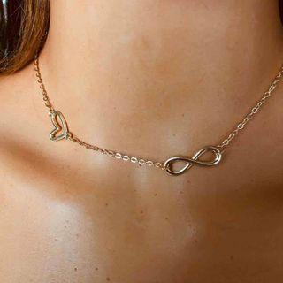 Hollow Heart Necklace 1 Pc - Gold - One Size