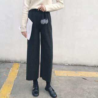 Pompom Drawstring Wide-leg Pants