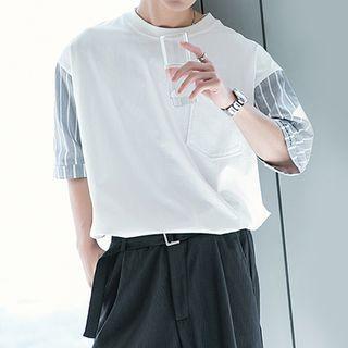 Short Sleeve Stripe Panel Shirt