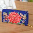 Embroidered Long Wallet Color Chosen At Random - One Size