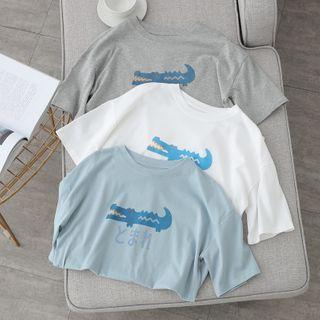 Alligator Print Short-sleeve T-shirt