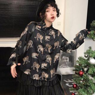 Long-sleeve Animal Print Shirt