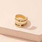 Lettering Open Ring R742 - Never Give Up - Gold - 7