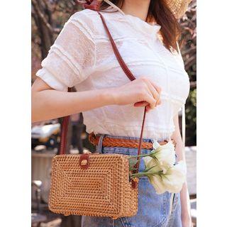 Rattan Cross Bag Brown - One Size