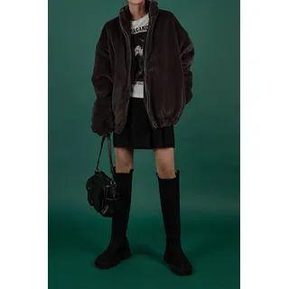 Couple Faux-fur Zip-up Jacket