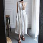 Sleeveless Linen Blend A-line Midi Dress