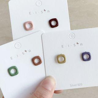 Plaid Stud Earring