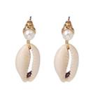 Faux Pearl Shell Dangle Earring 1 Pair - As Shown In Figure - One Size