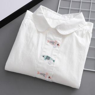 Embroidered Shirt 6102 - White - One Size