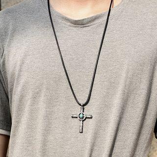 Turquoise Cross Necklace As Shown In Figure - One Size