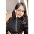 Mock-neck Scalloped Sweater