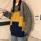 Color Block Sweater Gray - One Size