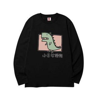 Couple Matching Long-sleeve Dinosaur Print T-shirt