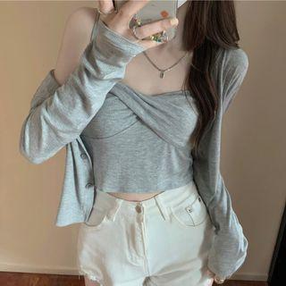 Set: Twist Camisole Top + Cardigan