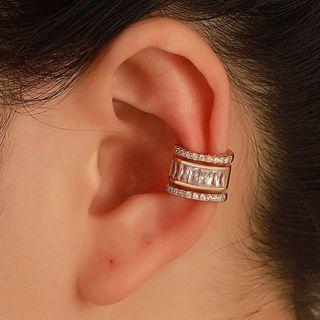 Rhinestone Alloy Cuff Earring 1pc - 01 - 2370 - Gold - One Size