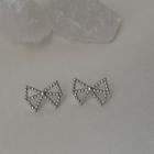 Bow Sterling Silver Earring 1 Pair - Silver - One Size