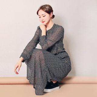 Pattern Sheer Long Dress