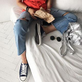 Cutout-trim Wide-leg Jeans
