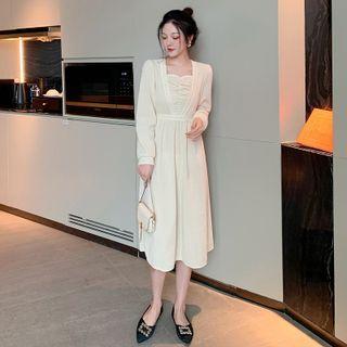 Long-sleeve Midi A-line Chenille Dress