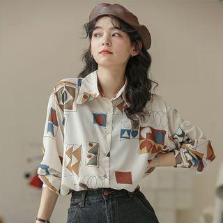 Long-sleeve Art Pattern Shirt