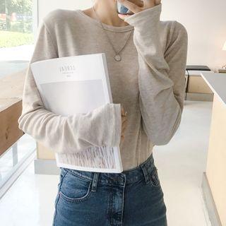 Long-sleeve M Lange T-shirt Oatmeal - One Size
