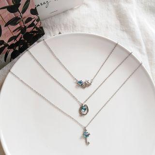 Planet Faux Crystal Pendant Necklace