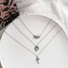 Planet Faux Crystal Pendant Necklace